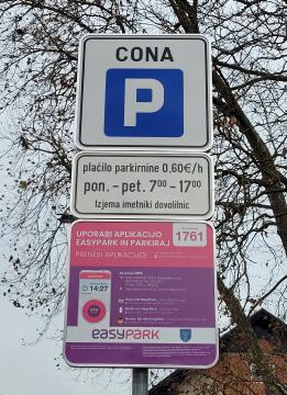 Cona plačljivega parkiranja